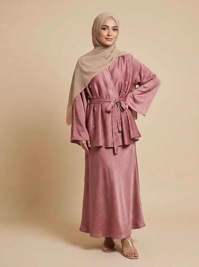 Premium Satin Butterfly Skirt Coord Set