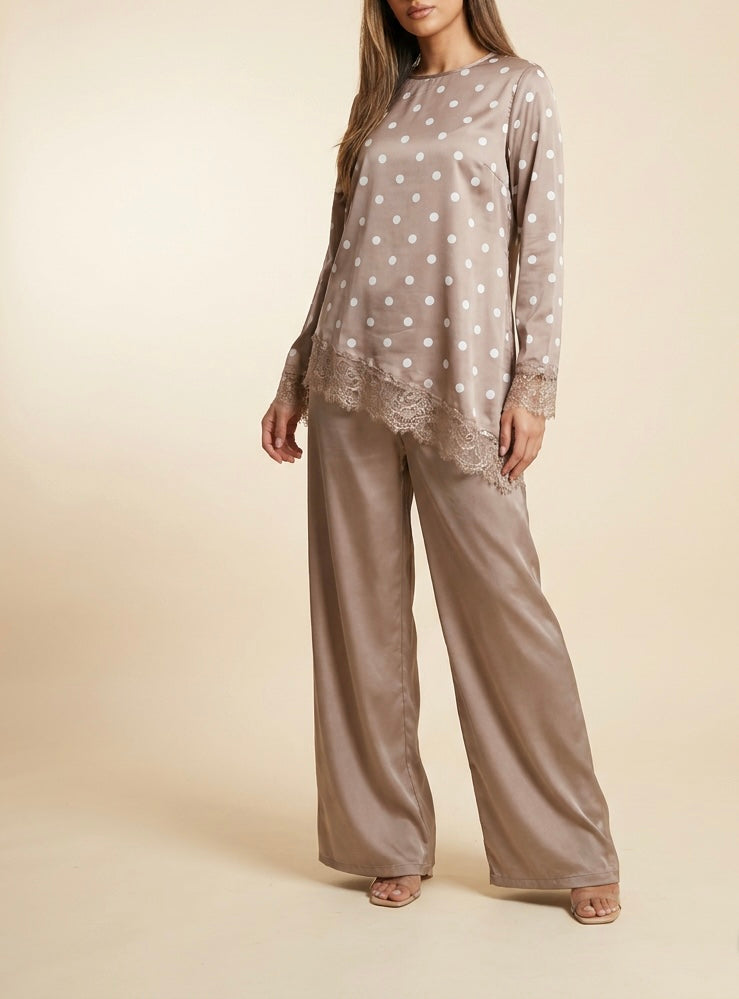 The Polka Satin Set