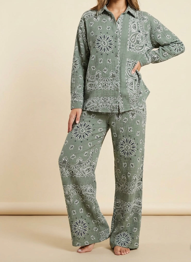 Cheese Cloth Printed Coord Set (100% Cotton)