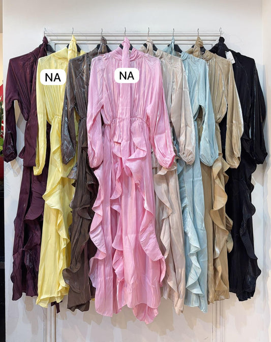 Modest Ruffle Trim Dress