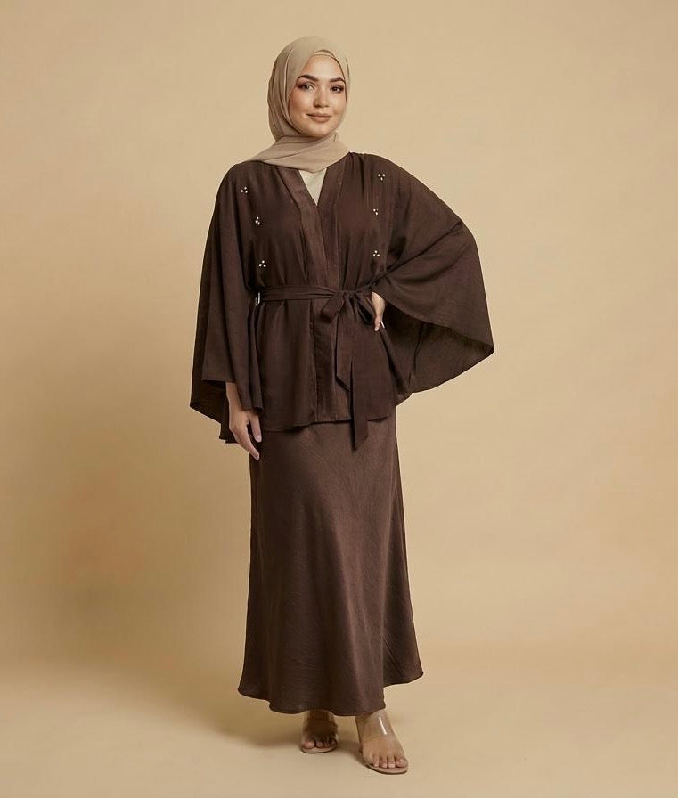 Premium Satin Butterfly Skirt Coord Set
