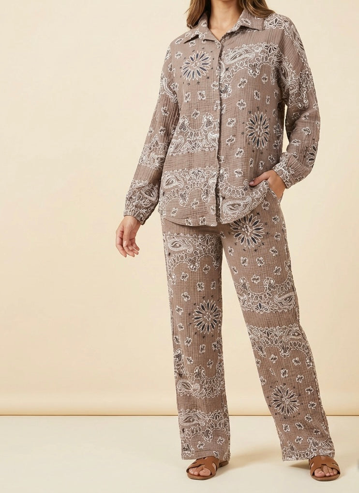 Cheese Cloth Printed Coord Set (100% Cotton)