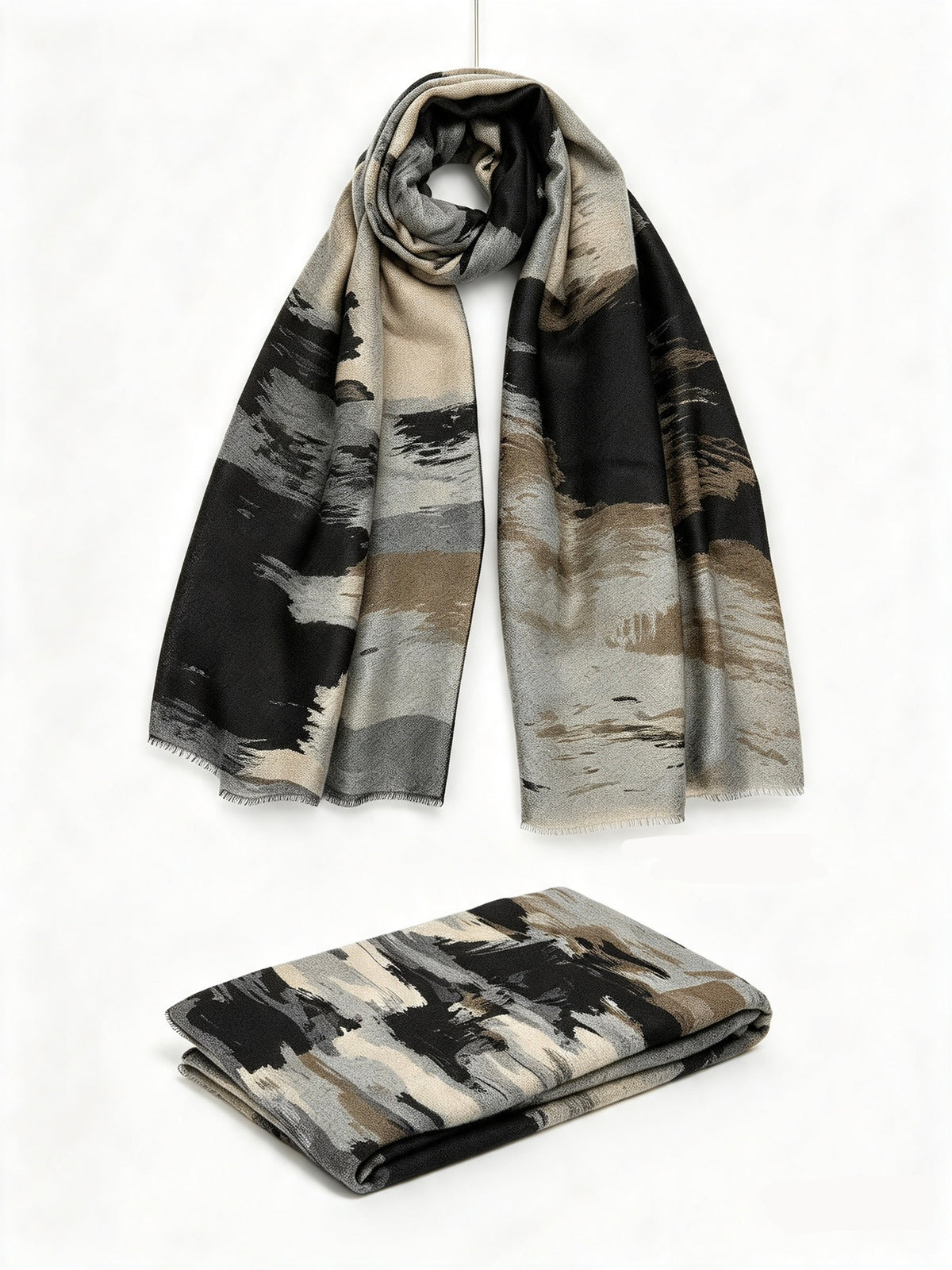 Brush Stroke Cotton Blend Hijab