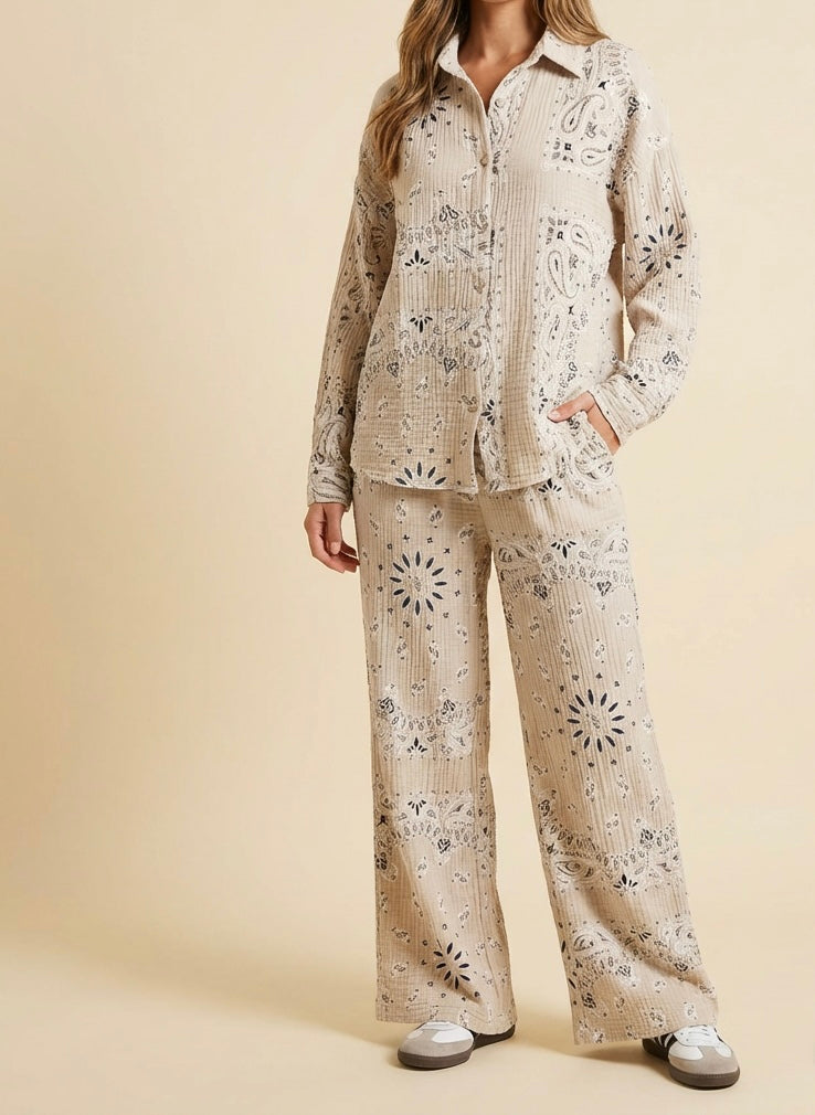 Cheese Cloth Printed Coord Set (100% Cotton)