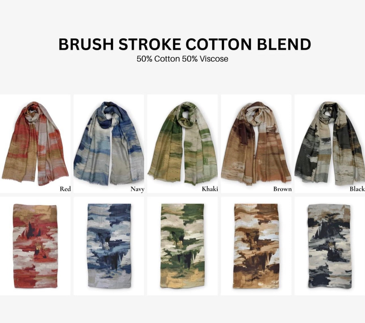 Brush Stroke Cotton Blend Hijab