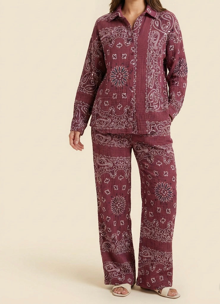 Cheese Cloth Printed Coord Set (100% Cotton)