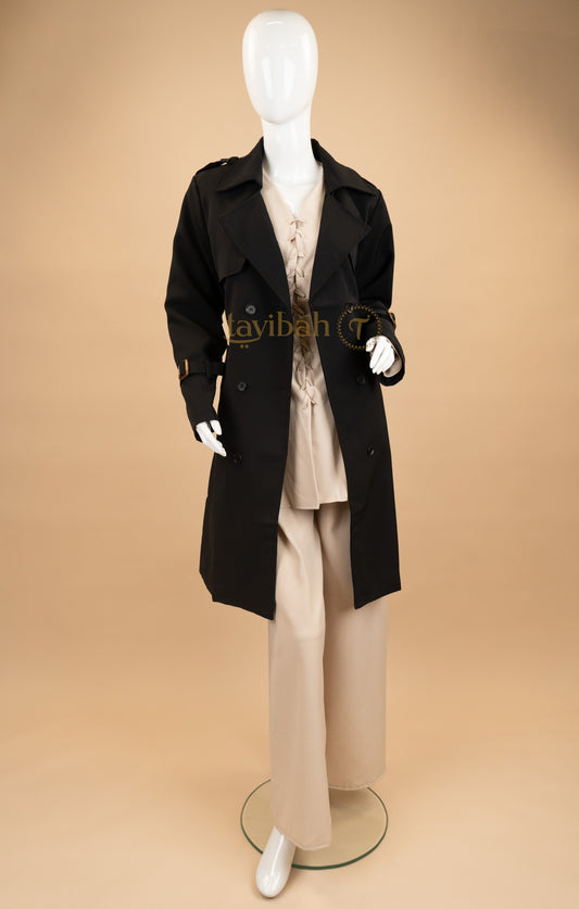 Nocturne Veil Trench Coat