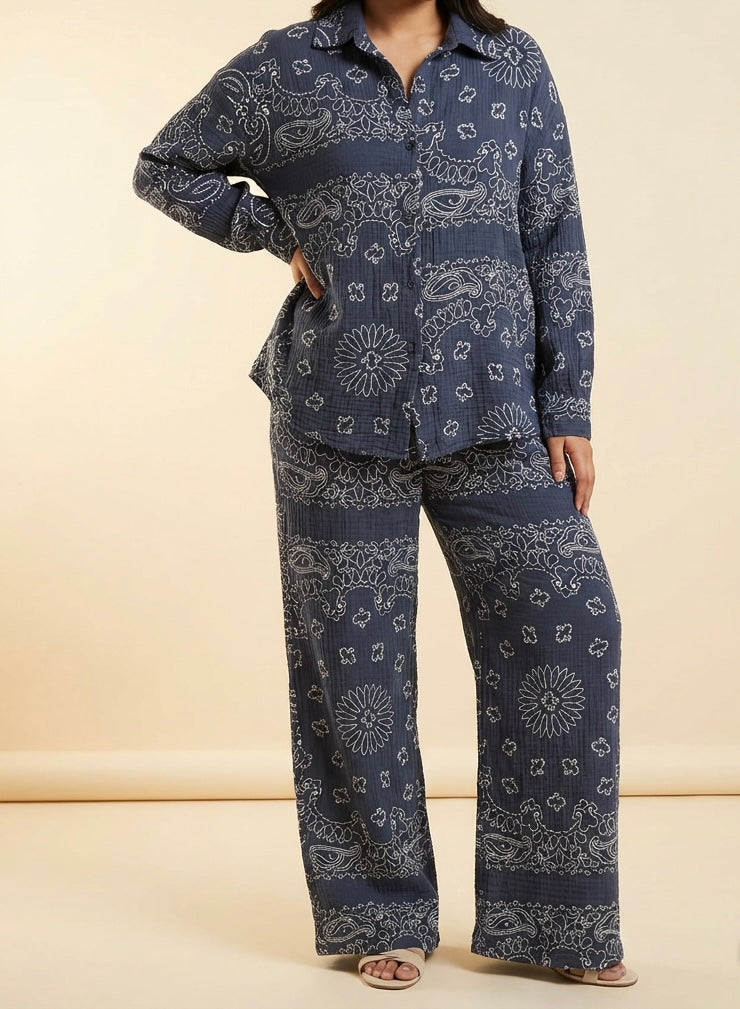 Cheese Cloth Printed Coord Set (100% Cotton)
