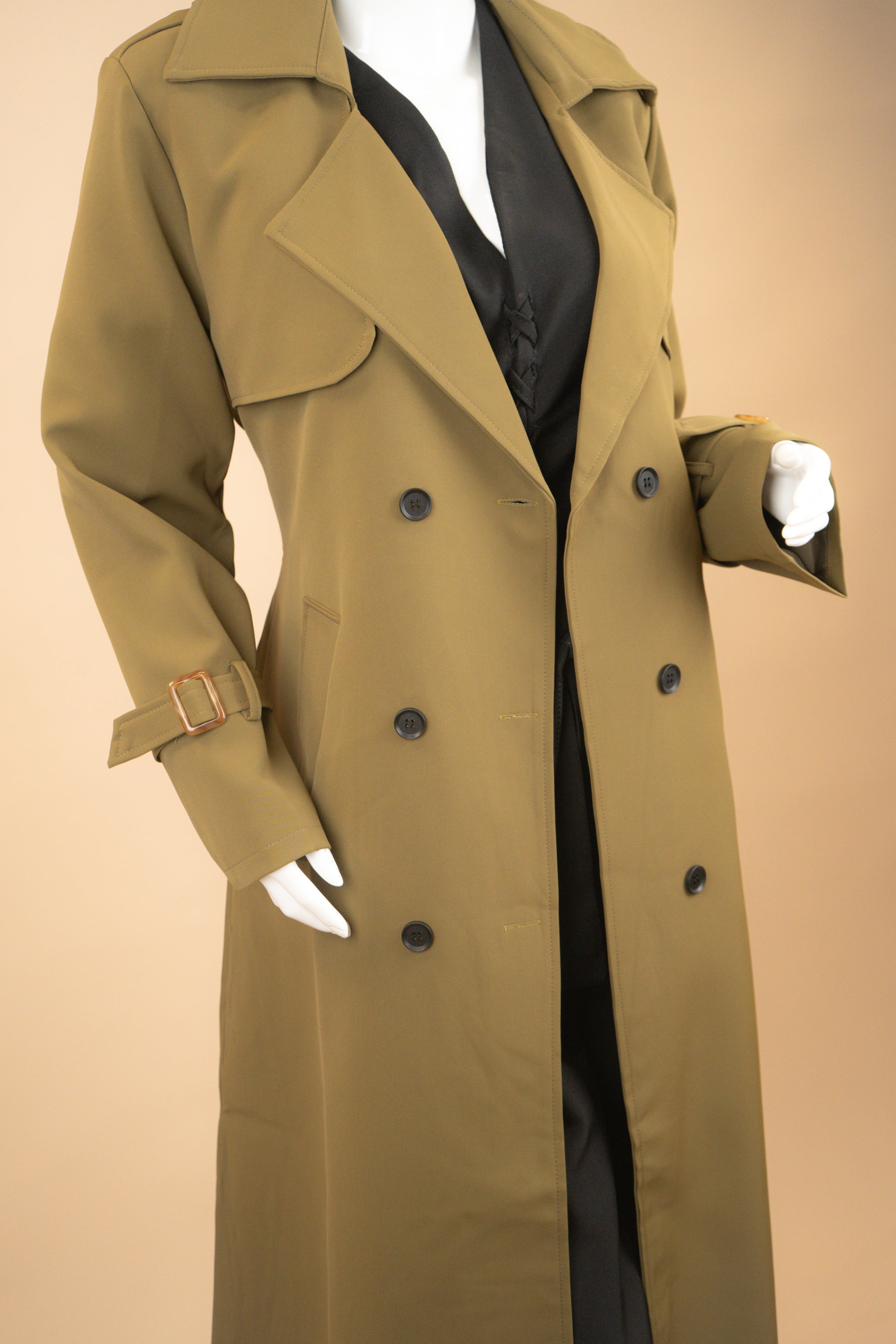 Nocturne Veil Trench Coat (Long)