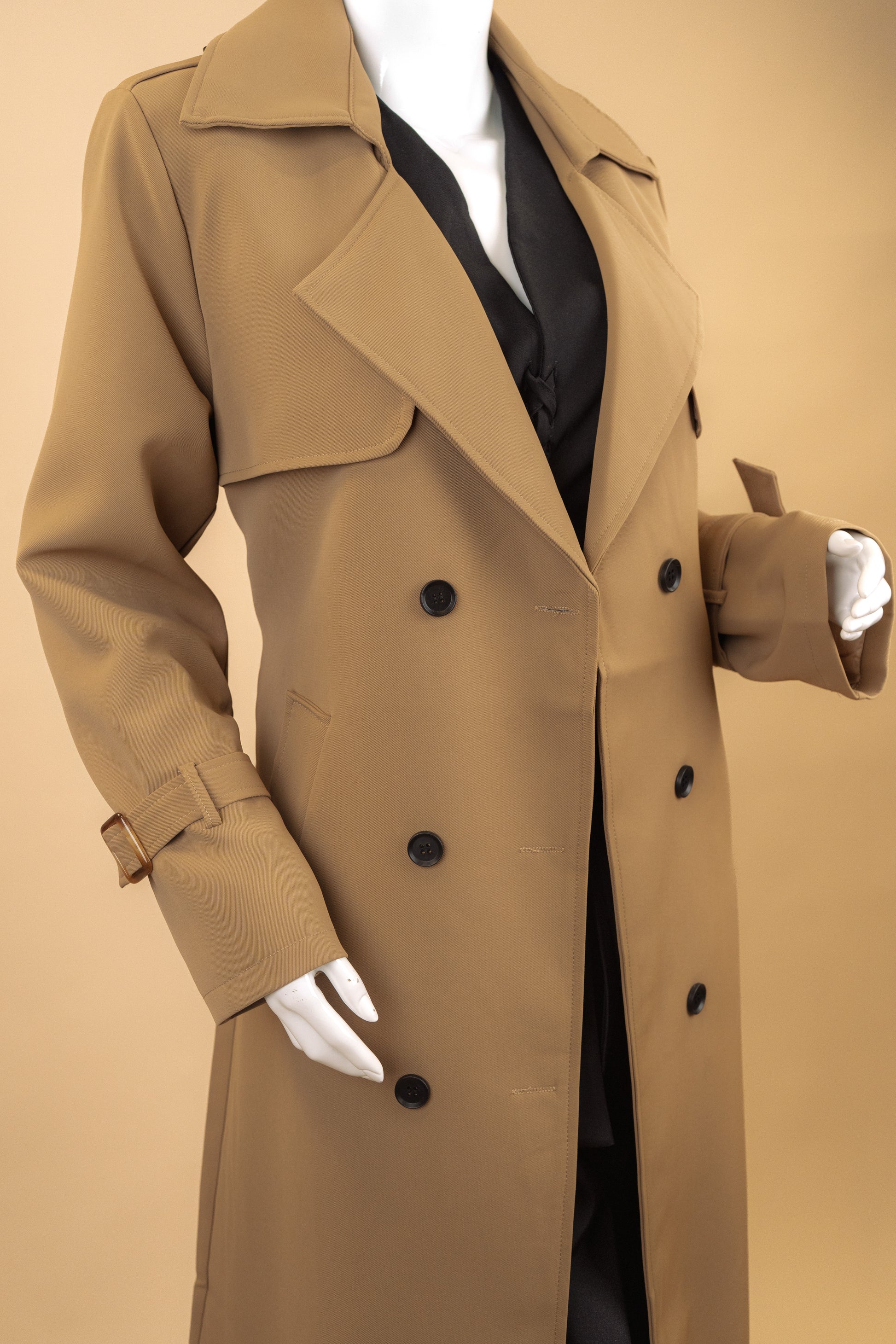 Nocturne Veil Trench Coat (Long)