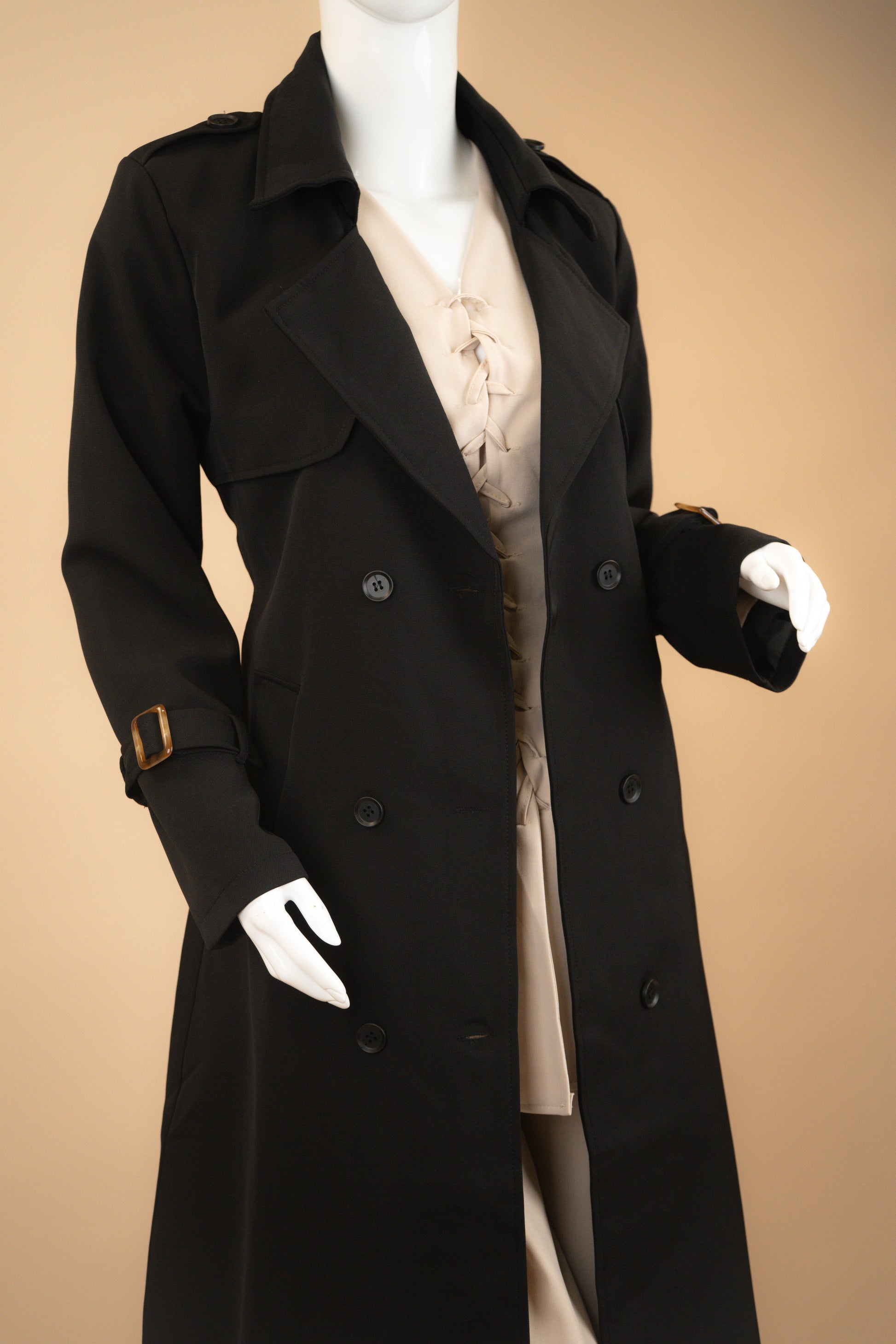 Nocturne Veil Trench Coat (Long)